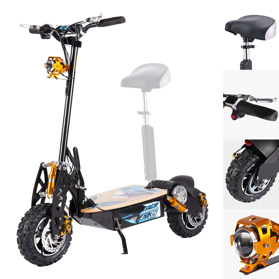 超美品　scoot&ride Zipper 800W Foldable Electric Scooter with Suspension and
